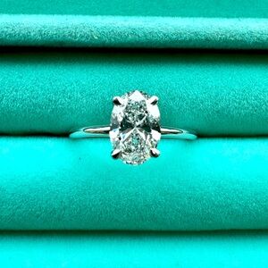 -SOLD-14k White Gold Oval Brilliant Cut Lab-Grown Diamond Ring 1.29CT